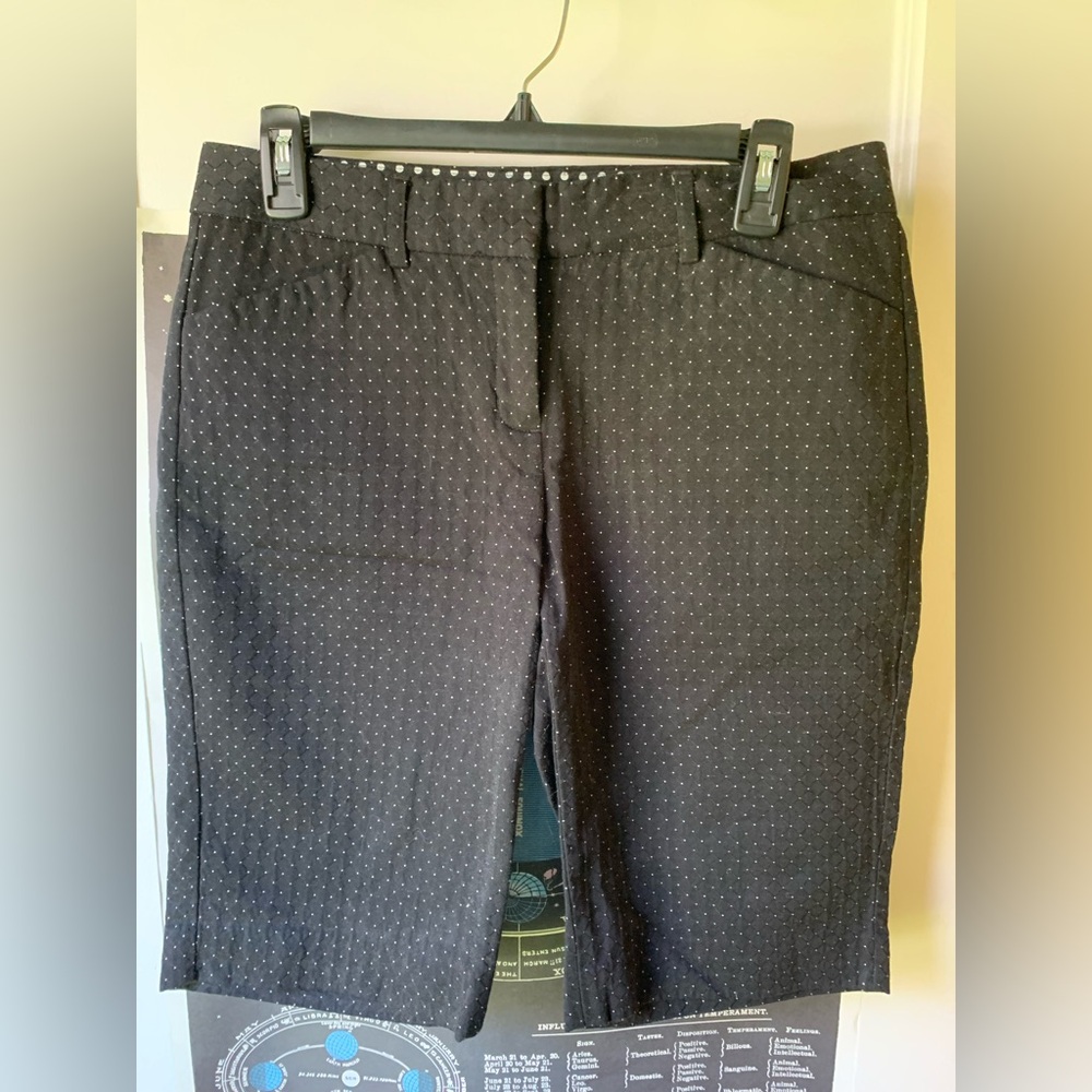 Express Design Studio Black and White Polka Dot Shorts, 6